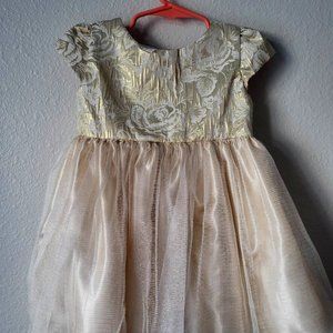 Vintage Barbie's Apparel Girl's Gold Floral Dress
